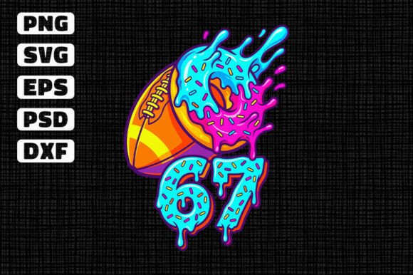 Football Donut Drip 67: Graphics for T-Shirt Designs