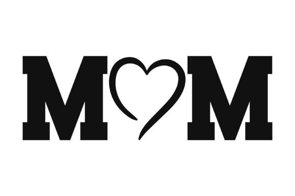Minimal Mom Heart Graphics for T-Shirt Designs