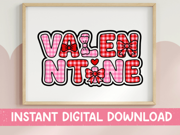 Valentine Gingham Bow SVG: Graphics for T-Shirt Designs